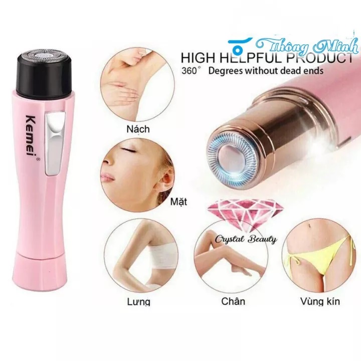 Máy cạo lông nách kemei km-1012, máy cạo lông toàn thân lông chân, tay, lông vùng kín không gây kích ứng da