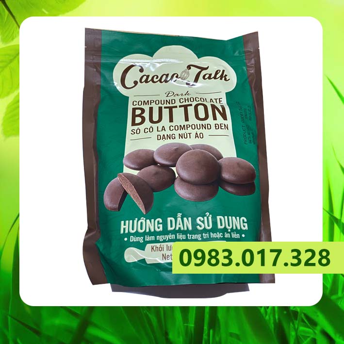 Sô cô la compound đen dạng nút áo cacao talk 1kg