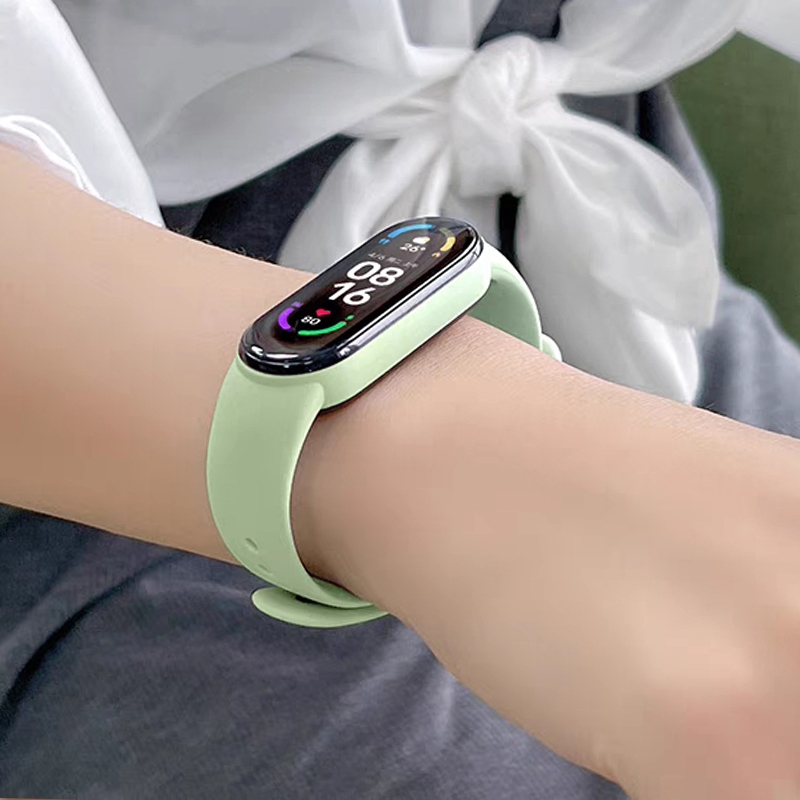 ☢◐ Opaska na nadgarstek Xiaomi Mi Band 8 7 6 5 4 3 silikonowa bransoletka paski na nadgarstek do MiBand 3 4 band7 band8 akcesoria Smartwatch