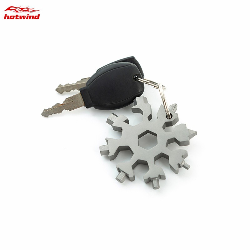 [HCM]Móc Khoá Cờ Lê Thép Đa Năng 18 In 1 Hình Bông Tuyết Bát Giác Đa Chức Năng Nhỏ Gọn Bỏ Túi Lục Giác Cầm Tay