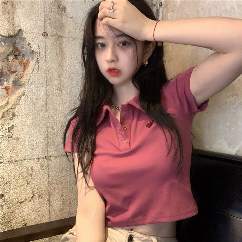 Áo borip croptop dày dặn thêu trái tim trước ngực cute ttsa1278