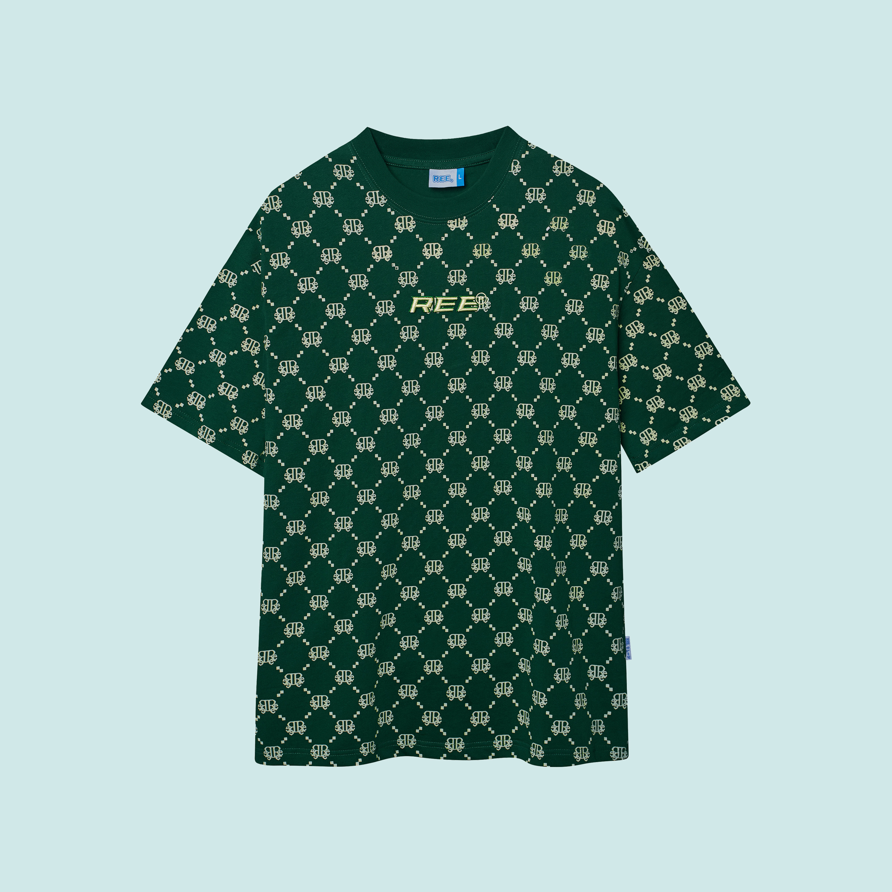 Local brand ree - áo thun diamond monogram màu xanh