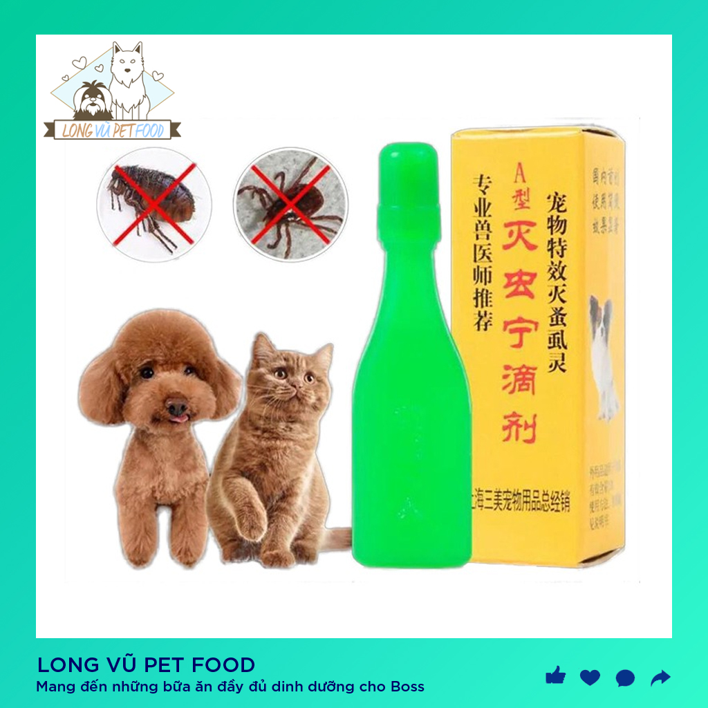 Thuốc Trị Ve Rận Bọ Chét Nhỏ Gáy Chó Mèo Hiệu Quả - Long Vũ Pet Food