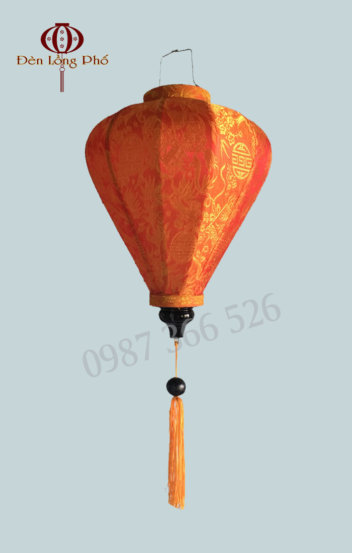 Đèn lồng Hội An Vải Lụa Kiểu tỏi size 40 cm