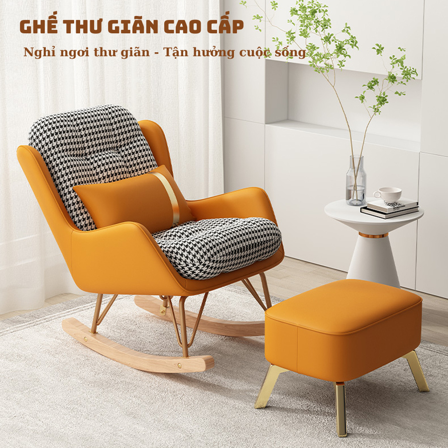 Ghế lười sofa bập bênh công nghệ vải Bắc Âu Rocking chair Relax ban công tôm hùm ghế phòng khách ngủ trưa