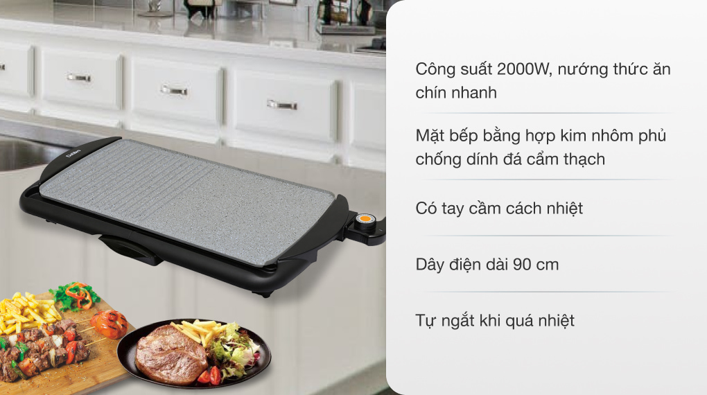 Bếp nướng điện delites bn03 2000w mới 100%