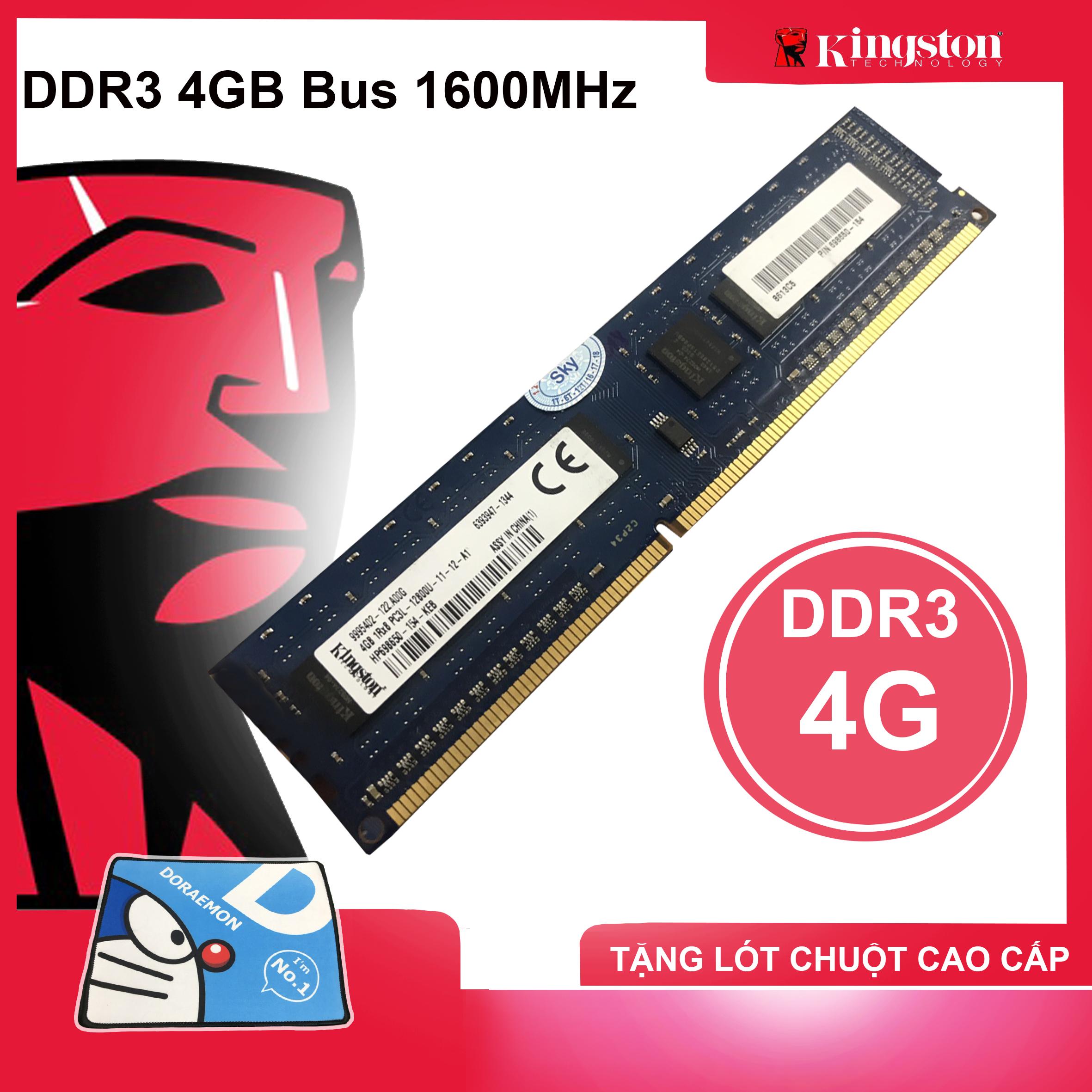 Ram kingston 4gb ddr3 1600mhz pc3l-12800 1.35v dùng cho máy tính để bàn pc desktop bảo hành 12 tháng 1 đổi 1