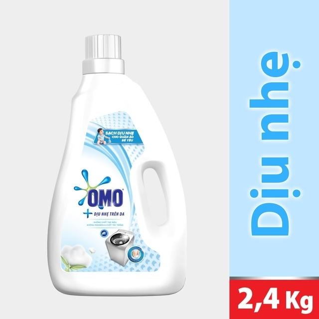 Nước giặt OMO Matic Dịu Nhẹ cho máy giặt cửa trên, chai 2.4kg