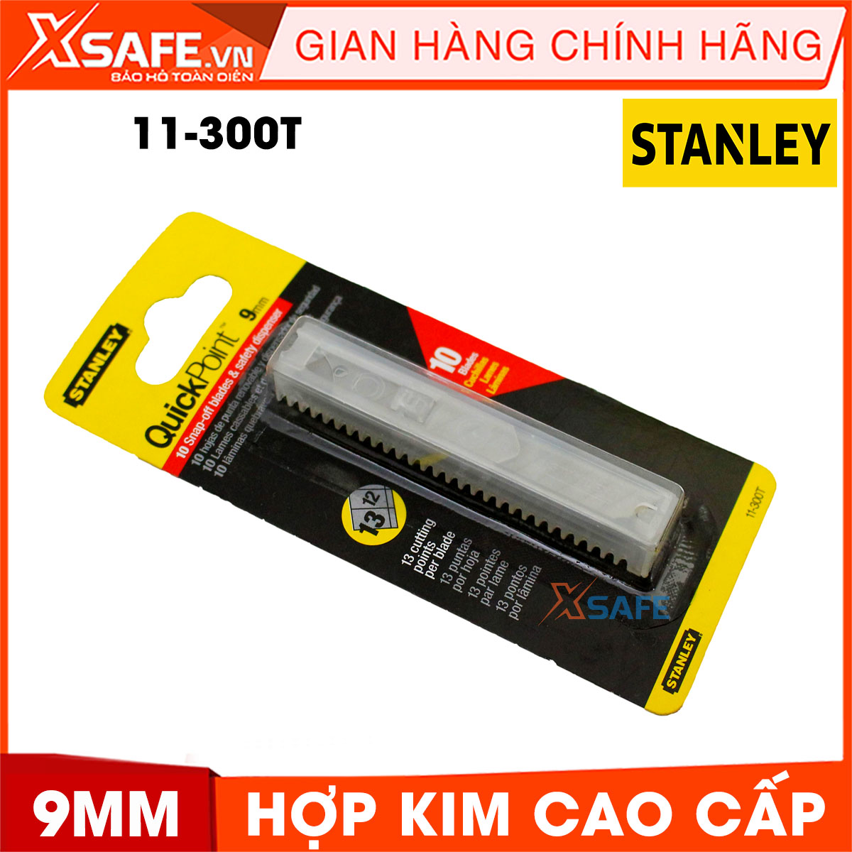 Lưỡi dao rọc 9mm STANLEY được gia công từ thép hợp kim cao cấp. Lưỡi dao rọc Stanley cứng cáp và sắc bén, tuổi thọ sử dụng cao, vừa hầu hết dao rọc 9mm