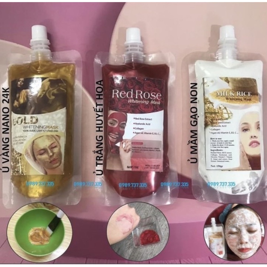 Cấy ủ trắng mầm gạo, ủ trắng vàng nano gold, ủ trắng nghệ detox, cấy trắng hoa hồng