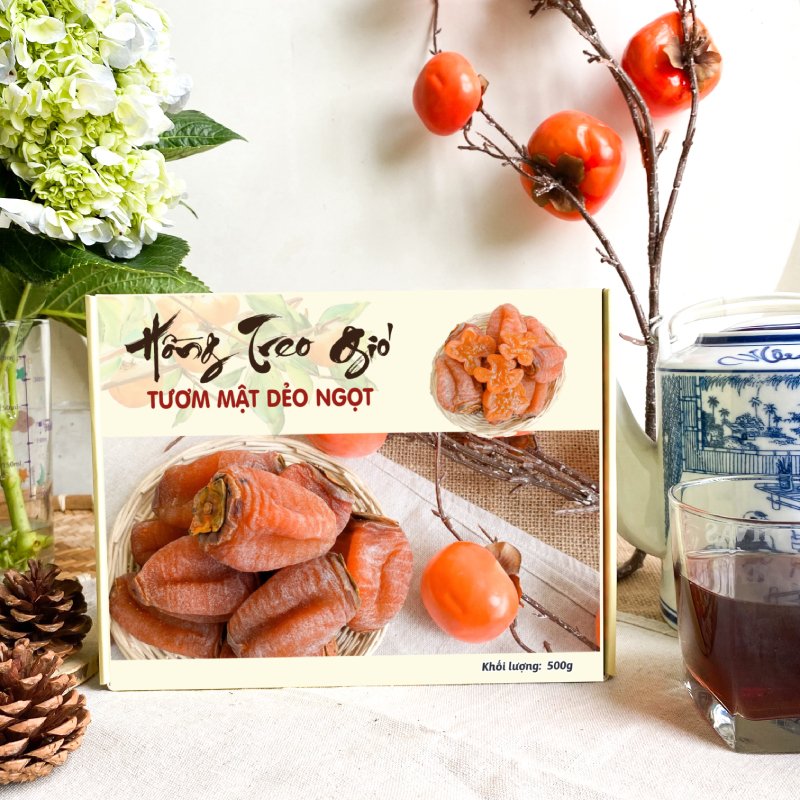 Đặc Sản Đà Lạt Hồng Treo Gió Loại Đặc Biệt Món Quà Từ Thiên Nhiên 500gr ( có hộp làm quà tặng )