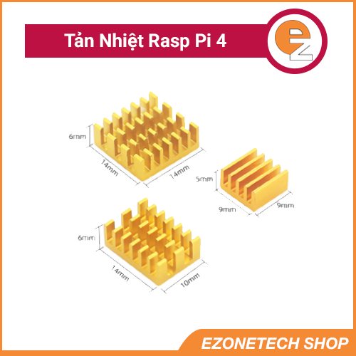 Bộ Tản Nhiệt Raspberry Pi 4 Có Sẵn Keo 3M