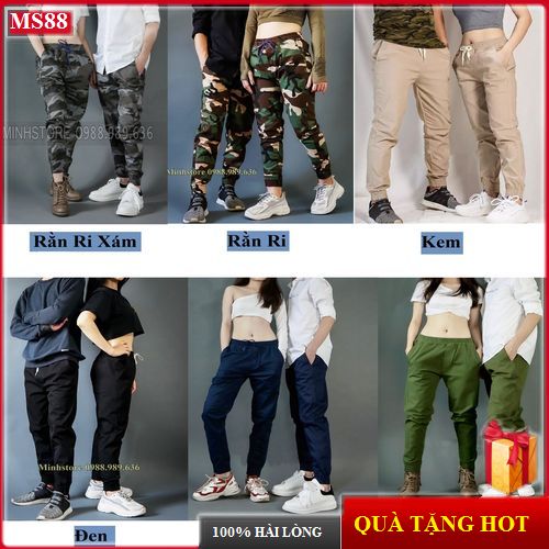 [FREESHIP] Quần Jogger Kaki Nam Nữ (Hàng Việt Nam) - Kaki Rằn Ri 6 màu đủ size - Jogger nam nữ unisex JO01 - Minhstore88