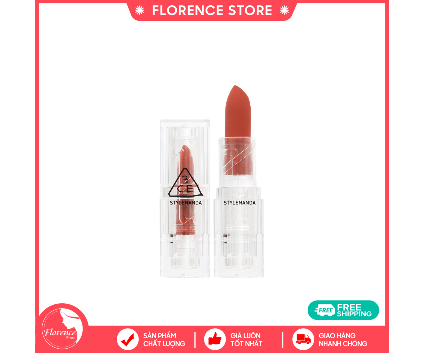 Son thỏi 3ce soft matte lipstick clear layer edition freeship max florence store
