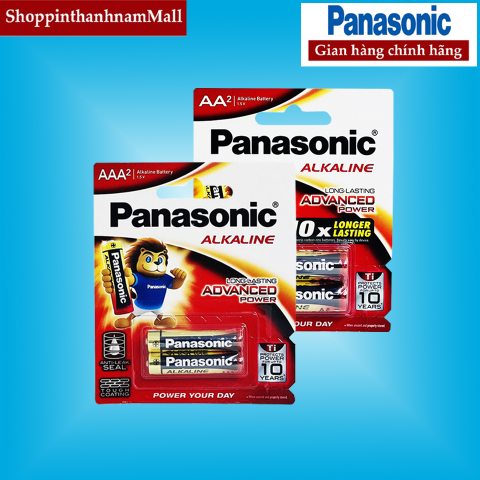 Pin aa / pin aaa panasonic alkaline 1,5 v vỉ 2 viên chính hãng