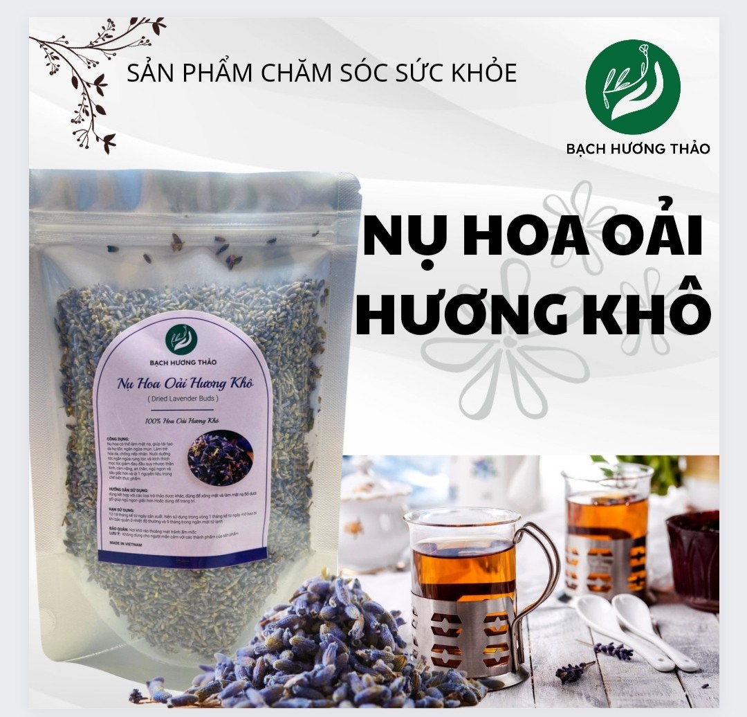  NỤ HOA OẢI HƯƠNG KHÔ - DRIED LAVENDER BUDS trà hoa sấy khô detox thảo mộc giảm cân đẹp da thanh nhiệt ,bạch hương thảo 