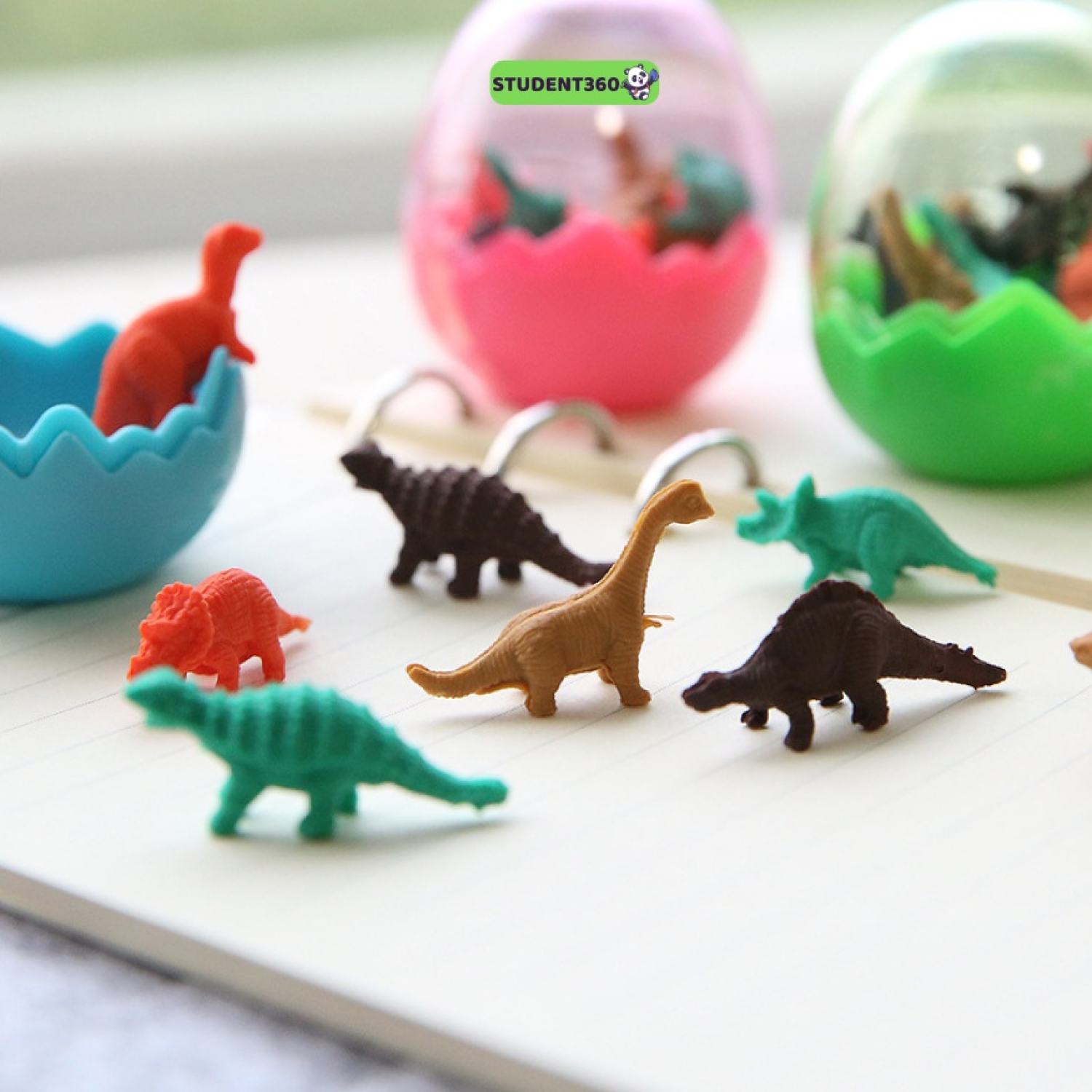 Gôm tẩy mini khủng long/ hộp trứng 8 con quà tặng cho bé