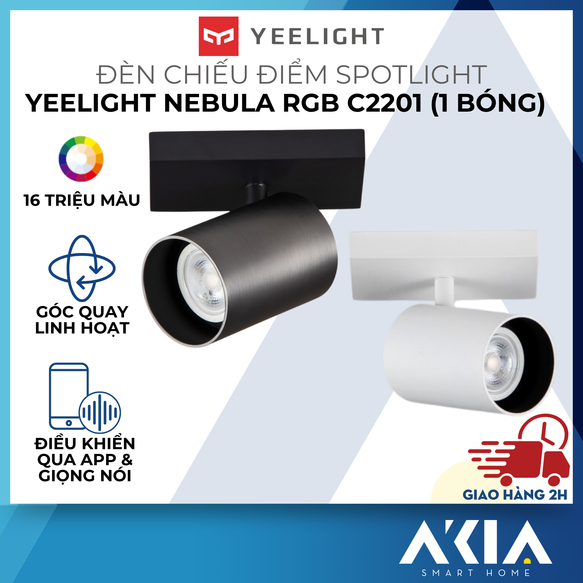Đèn Spotlight gắn trần Yeelight Nebula RGB C2201, 16 triệu màu