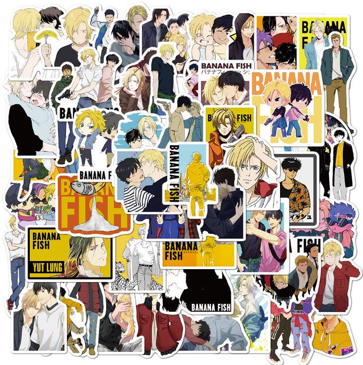 [HCM]Bộ Sticker ANIME BANANA FISH decal hình dán chống nước trang trí xe laptop nón bảo hiểm vali #141