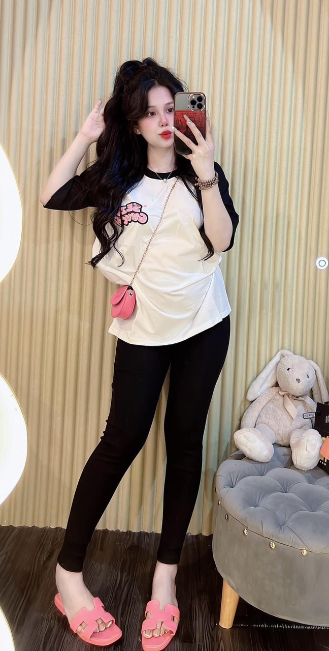 ĐỒ BỘ NỮ, SET BỘ QUẦN ÁO DÀI ÔM IN HÌNH GẤU SAU LƯNG Nữ