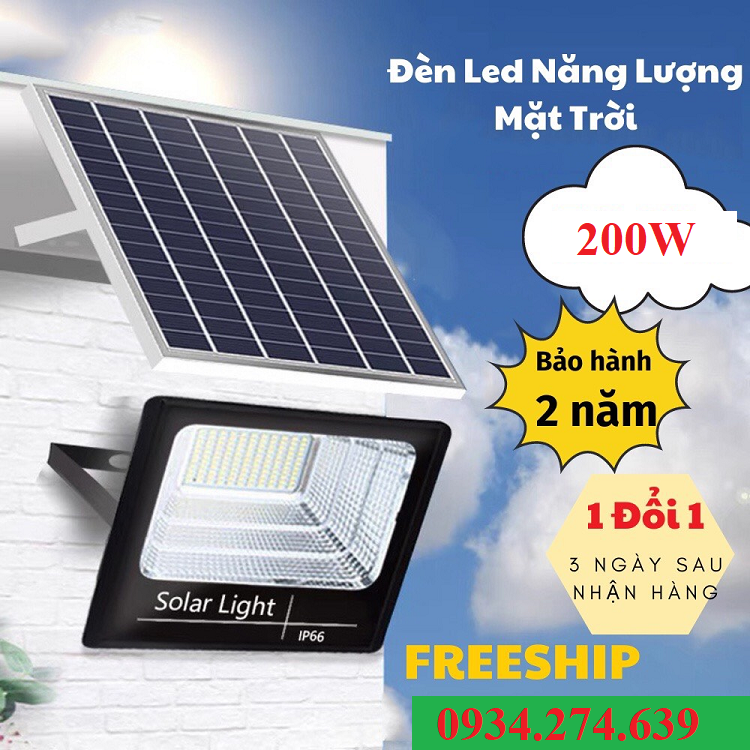 (Chính Hãng)Đèn pha led Năng Lượng Mặt Trời công suất 25W,45W,65W kèm tấm pin rời có remote , dây nối 5m, sáng 10-14h, (Bảo hành 24 tháng)