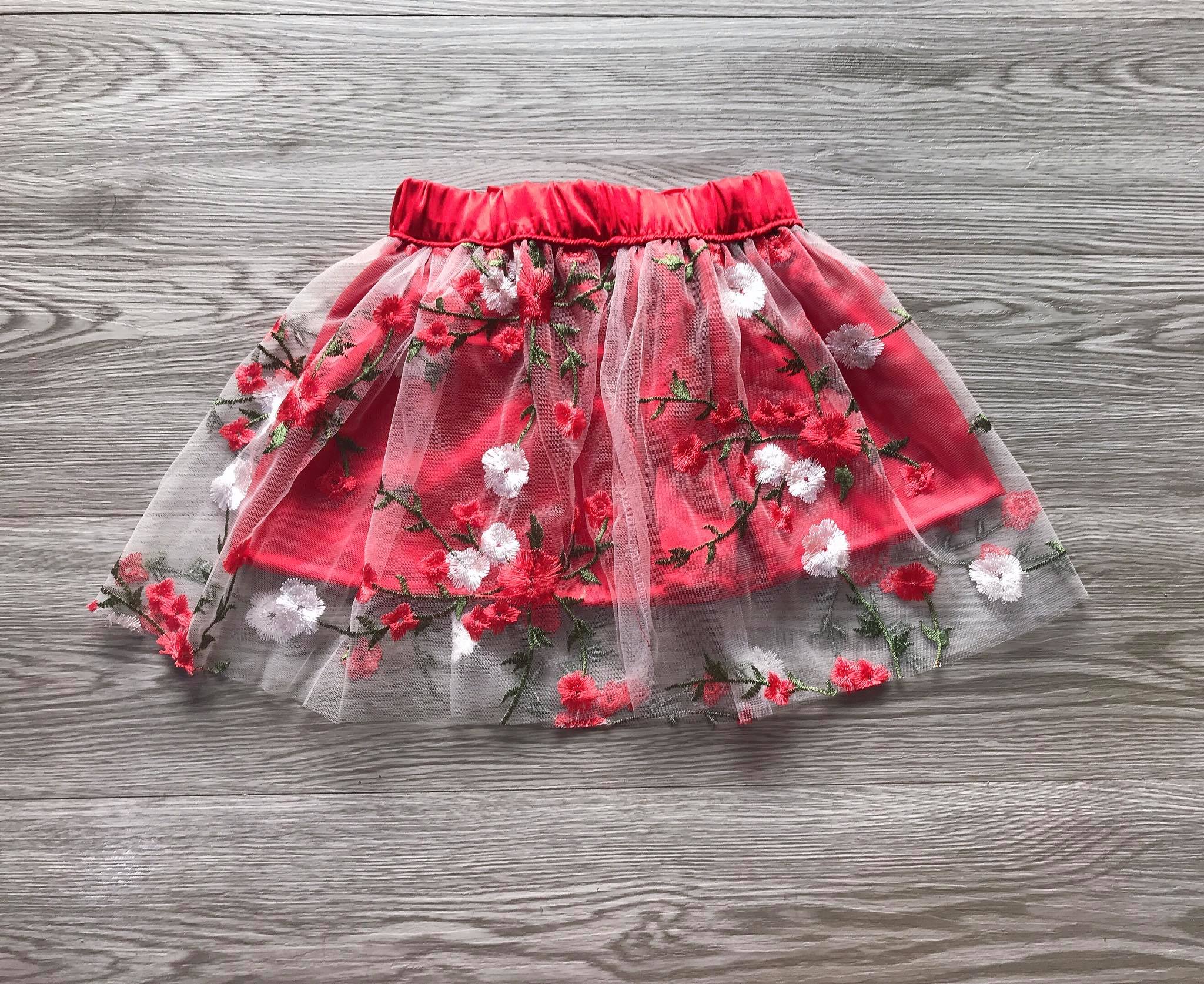 Chân váy ren lưới thêu hoa 10-30kg