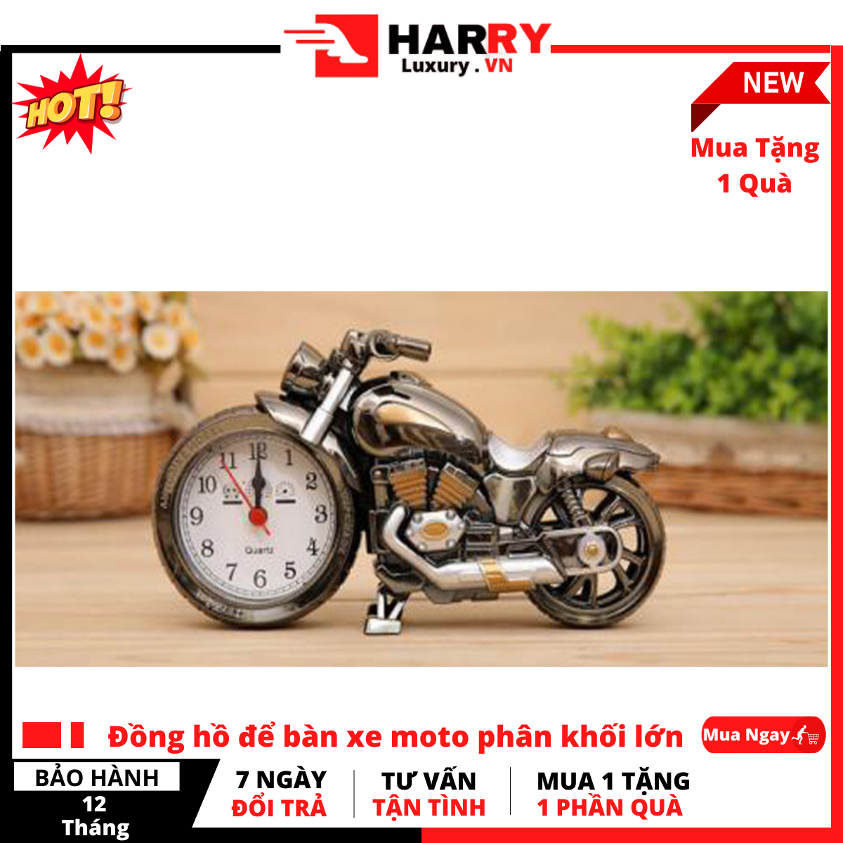 Đồng hồ để bàn xe moto phân khối lớn , Đồng hồ mini để bàn , Đồng hồ trang trí bàn làm việc
