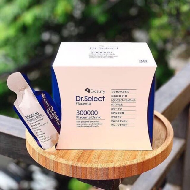 [HCM]Nước uống Tinh Chất Nhau Thai Heo Dr. Select Placenta Drink 300000 hộp 30 gói