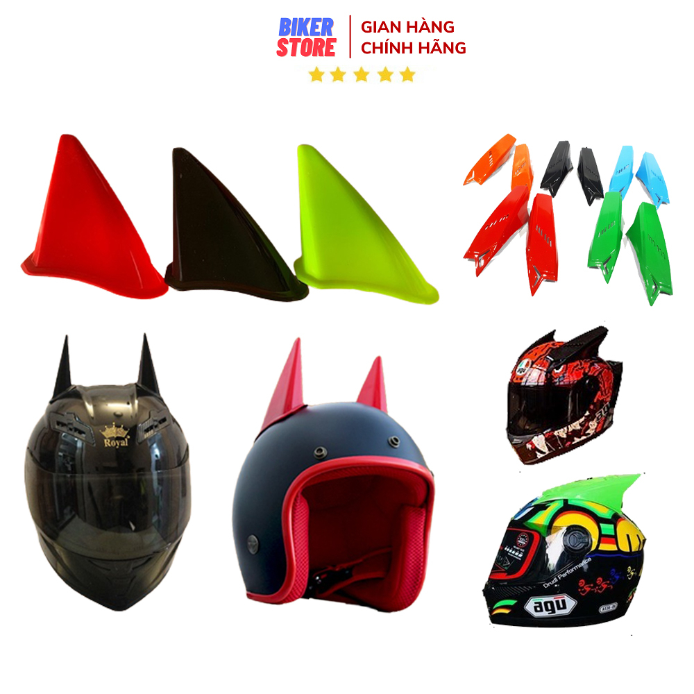 Cặp 2 Sừng Gắn Nón Bảo Hiểm Fullface Tặng Keo Nến + Ốc - DATECO STORE
