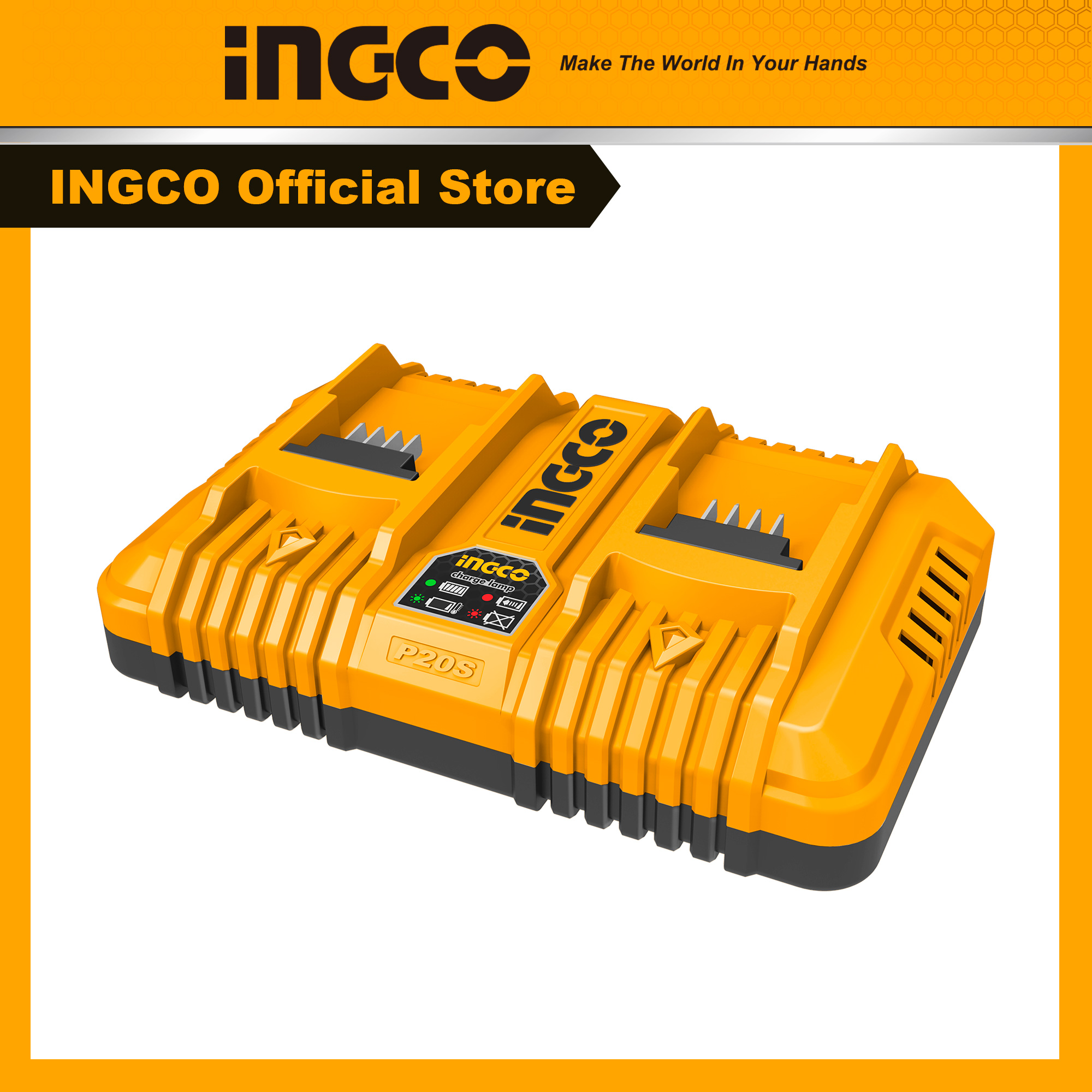 Bộ đế sạc siêu nhanh 20V đôi INGCO FCLI2024