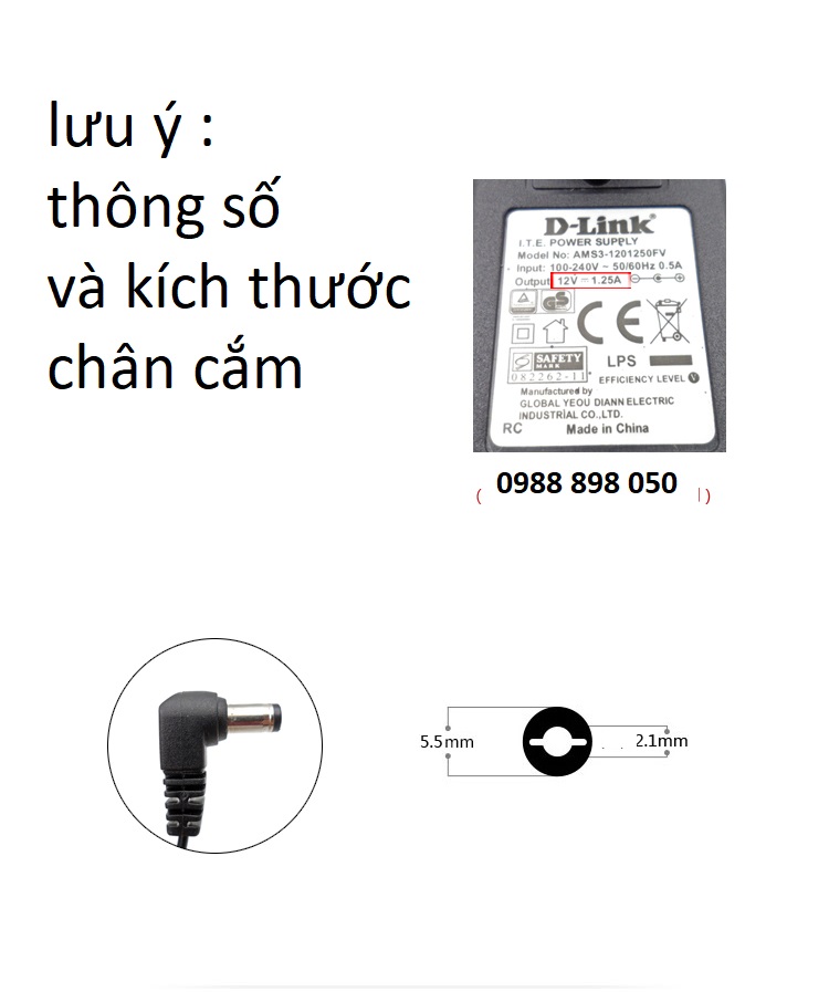 bộ nguồn 12V 1.25A