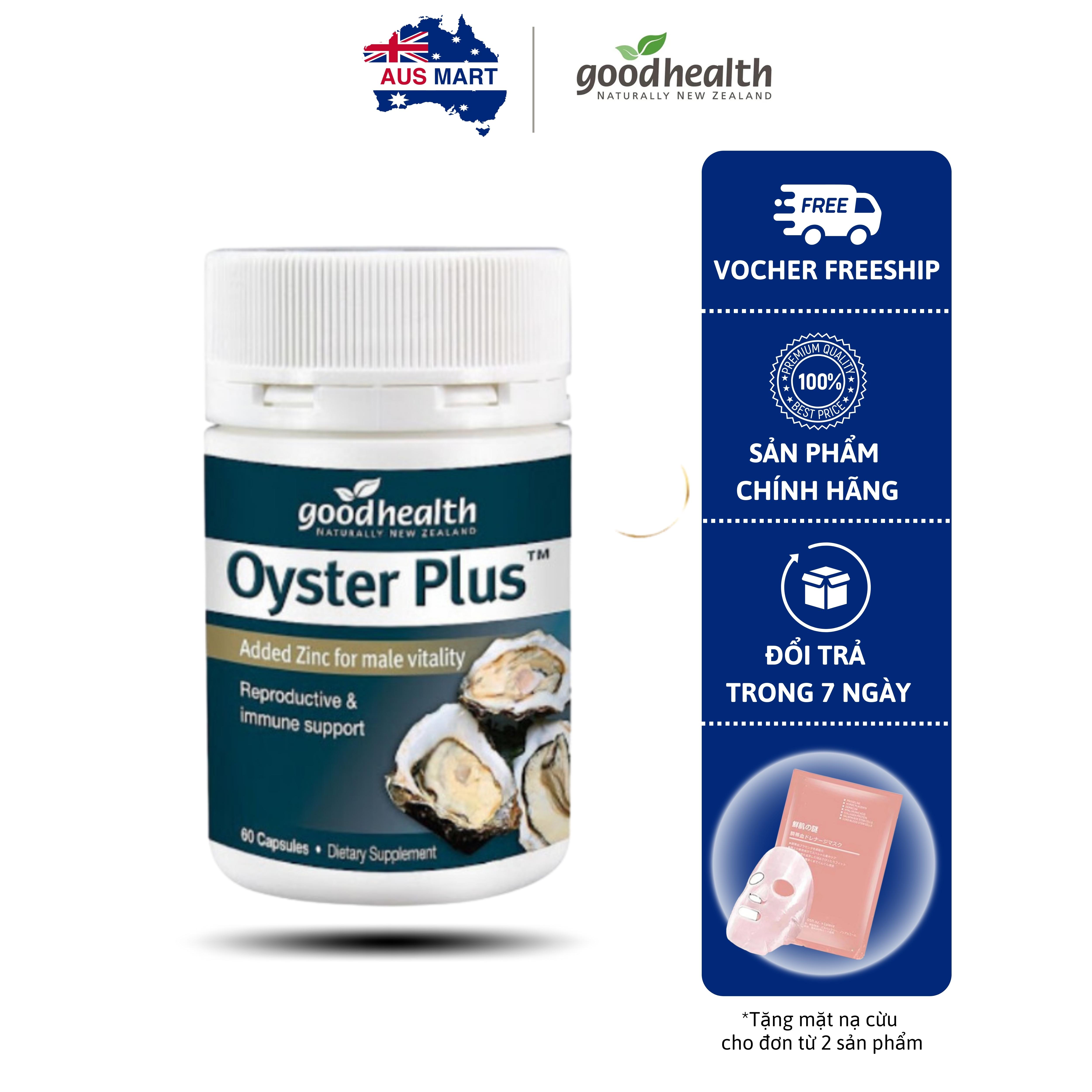 Good Health Oyster Plus oyster extract, Australia 60 tablets enhances male