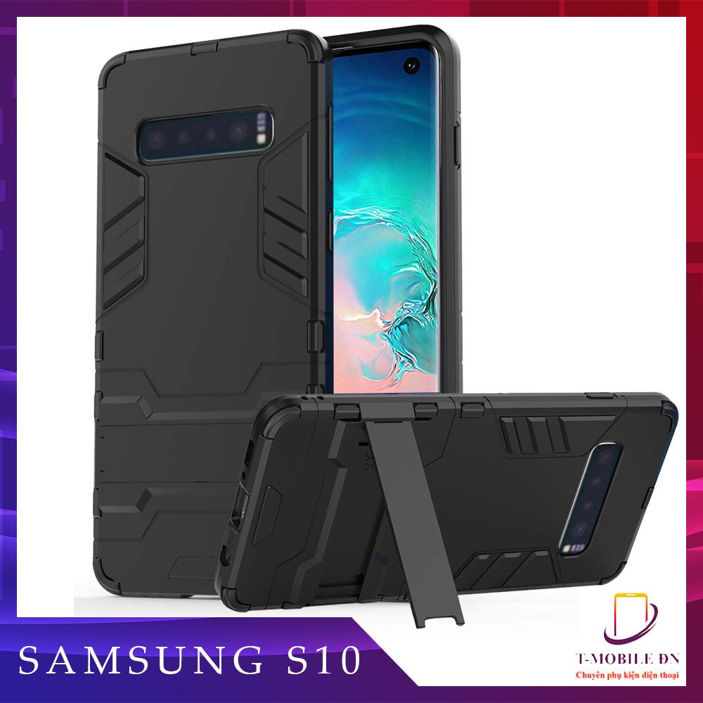 Ốp lưng Samsung S10 chống sốc iron man kèm chống xem video tiện lợi
