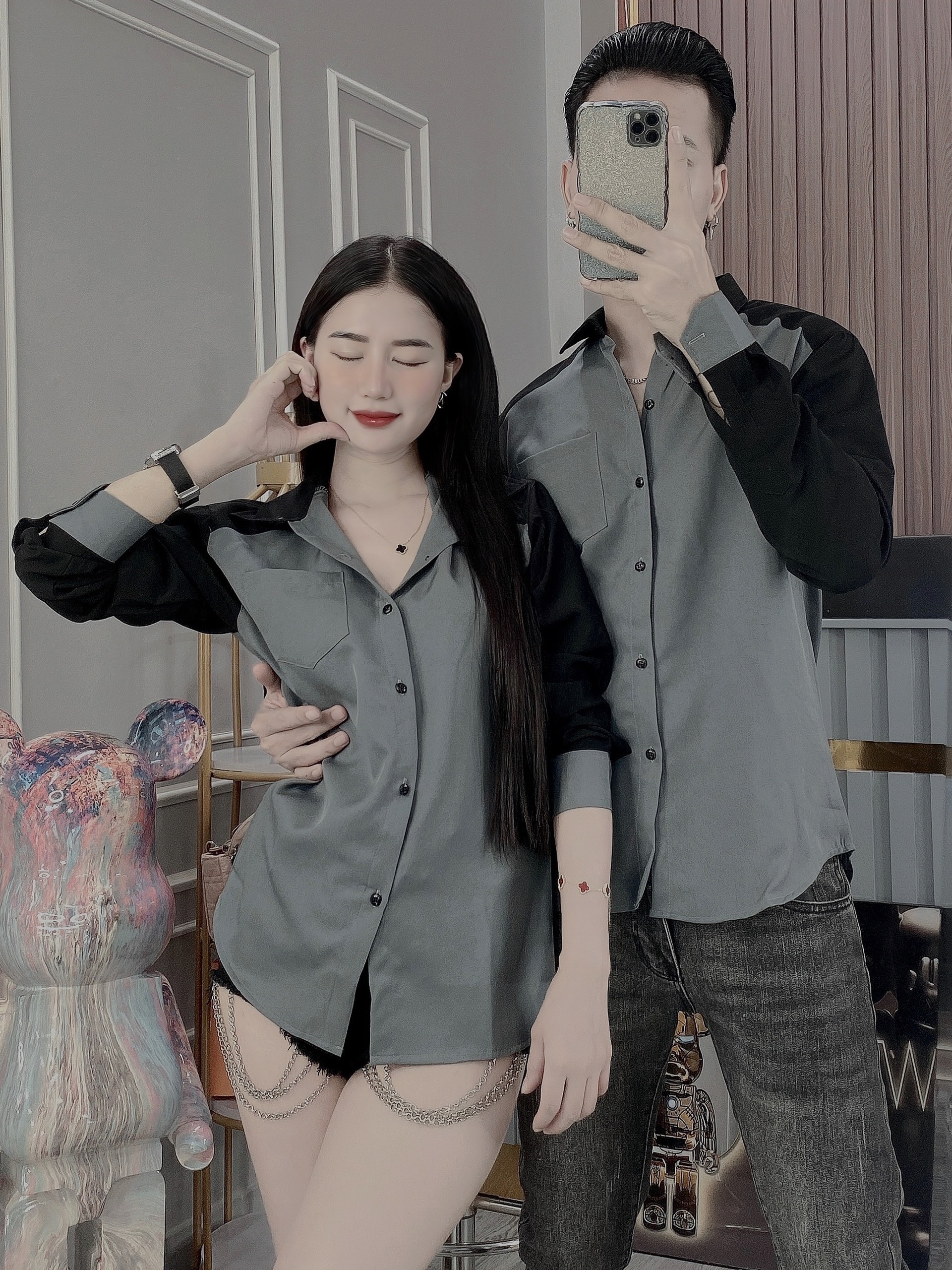 Áo sơ mi nam chất lụa mát mịn