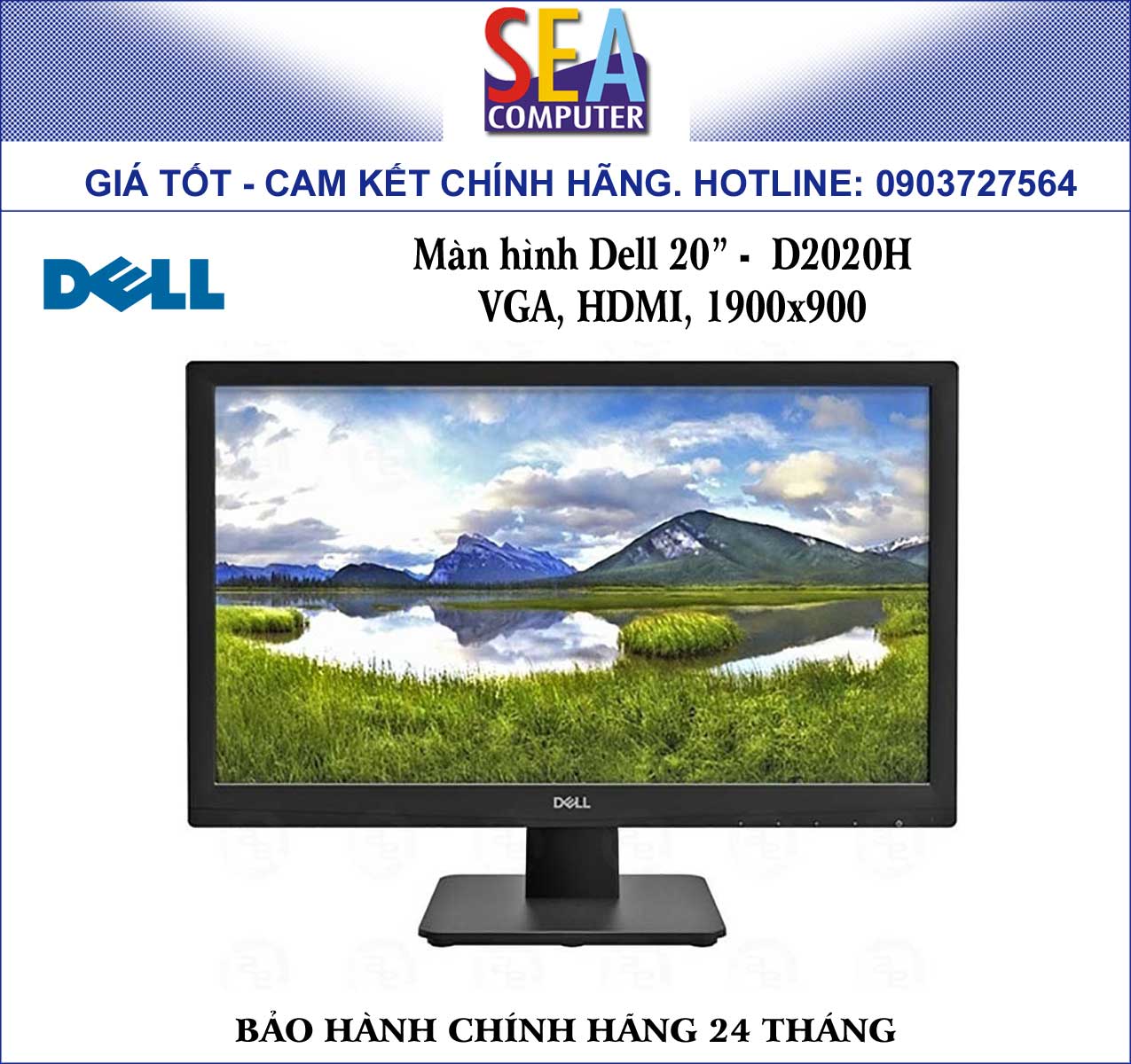 Màn hình Dell 20” -  D2020H   VGA, HDMI, 1900x900