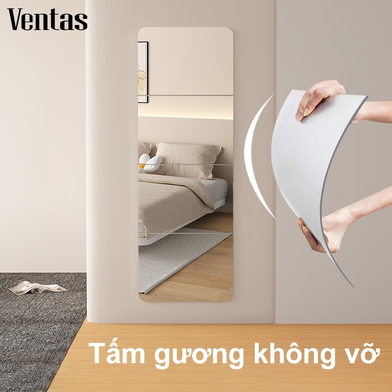 Ventas HD Gương tường toàn thân Gương toàn thân Quảng trường Trang chủ Tự dính tường Gương PVC Có thể nối (22X22cm 30X30cm) Phòng khách Phòng ngủ Phòng tắm Cá tính Thời trang DIY Trang trí