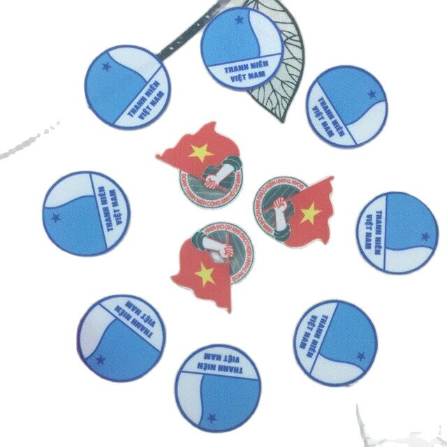 5 huy hiệu Đoàn chất keo ủi trực tiếp lên áo