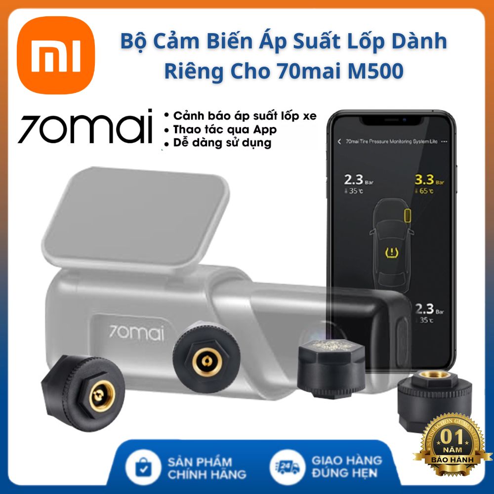 Cảm biến áp suất lốp dành cho camera 70mai M500 cao cấp xiaomi TPMS 70mai T04 có độ chính xác cao van ngoài dễ lắp đặt bảo hành 12 tháng