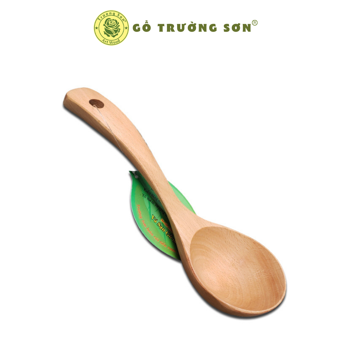 [HCM] Muỗng Múc Canh Rau Cỡ Nhỏ Mui Tròn Sâu - Vá Gỗ 06  ( 18.5 x 6 cm ) - Đồ Gỗ Nhà Bếp Thương Hiệu Trường Sơn
