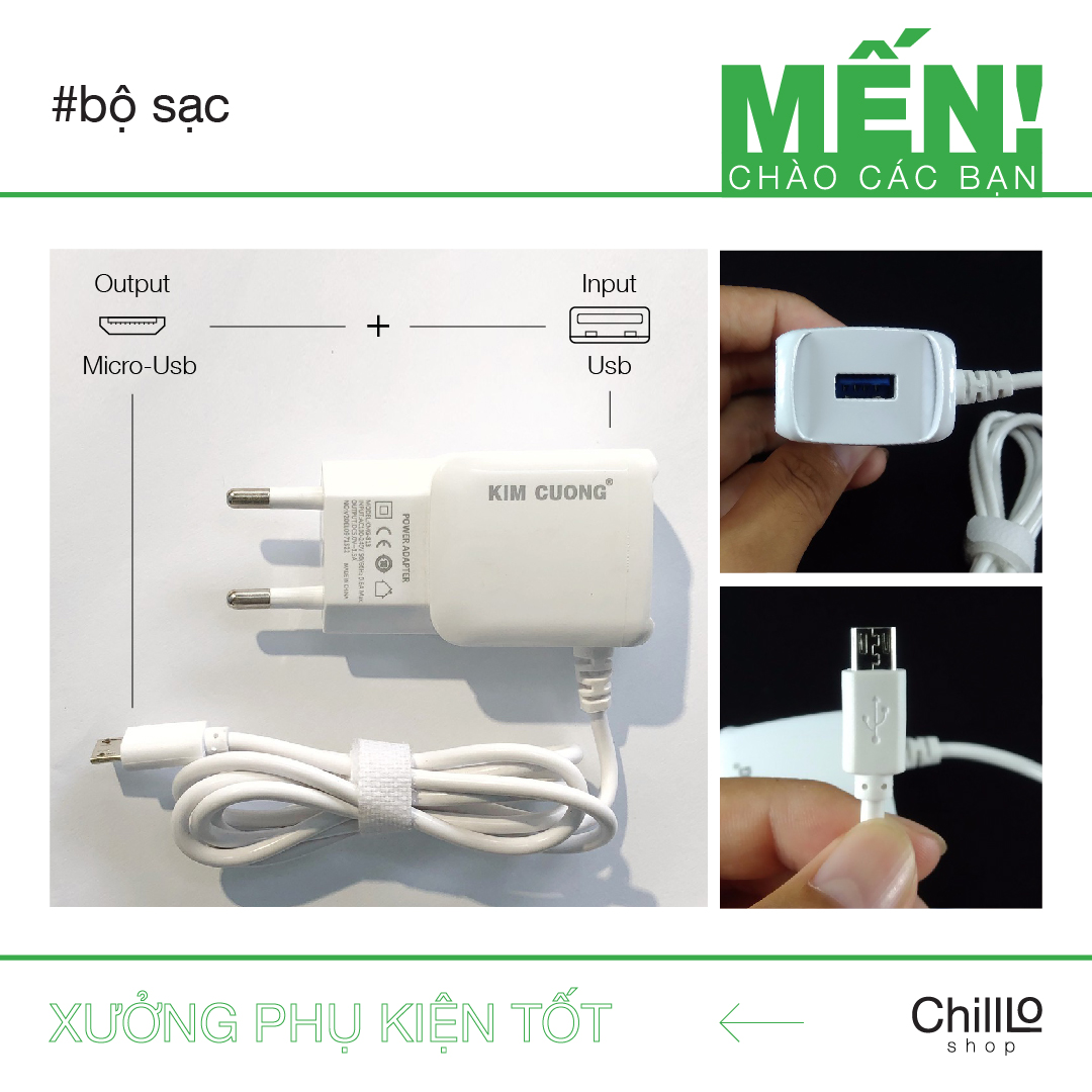 Bộ sạc chân micro usb liền dây + cổng usb 1.5a kim cuong kmg-813 tiện lợi đa năng dành cho nhiều thiết bị sạc cùng lúc