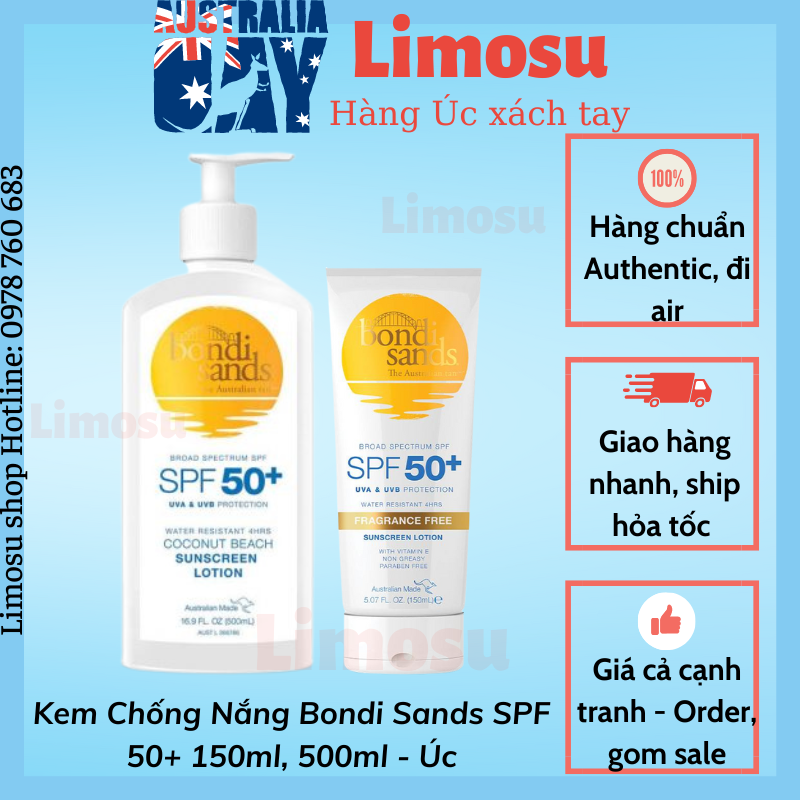 Kem chống nắng bondi sands spf 50+ úc