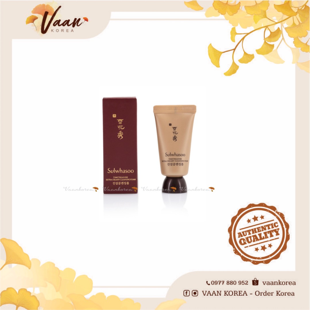 Sữa rửa mặt thông đỏ Sulwhasoo Timetreasure Extra Creamy Cleansing Foam 15ml