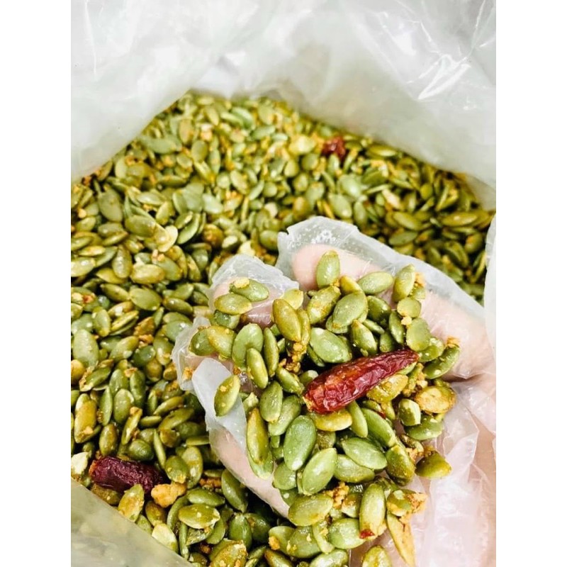 500g nhân hạt  bí rang tỏi ớt