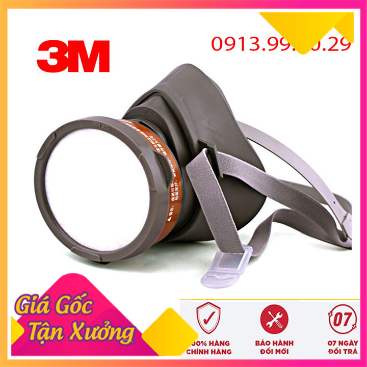 Mặt nạ phòng độc 3m 3200 nhẹ tiện lợi, bao gồm phin lọc 3301 + bông + nắp