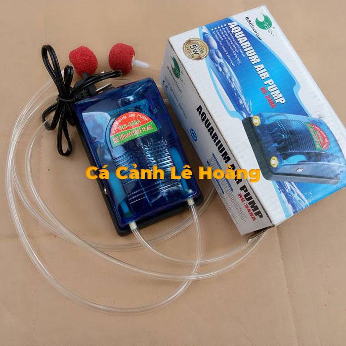 Máy sủi tạo oxi bể cá cảnh, máy sục oxy hồ cá rs 348a hay rs 248a tặng ngay dây sủi và viên sủi