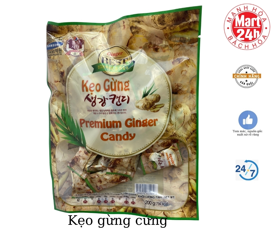 Kẹo gừng cứng Hàn Quốc 200g- Premium Ginger Candy