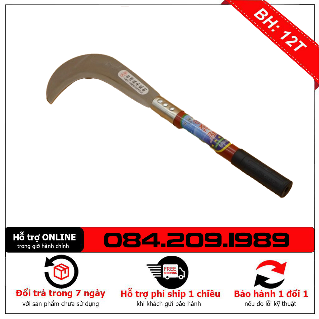 Liềm phát cỏ cầm tay cán dài hàng nhập khẩu - Liềm cắt cỏ cao cấp 43cm