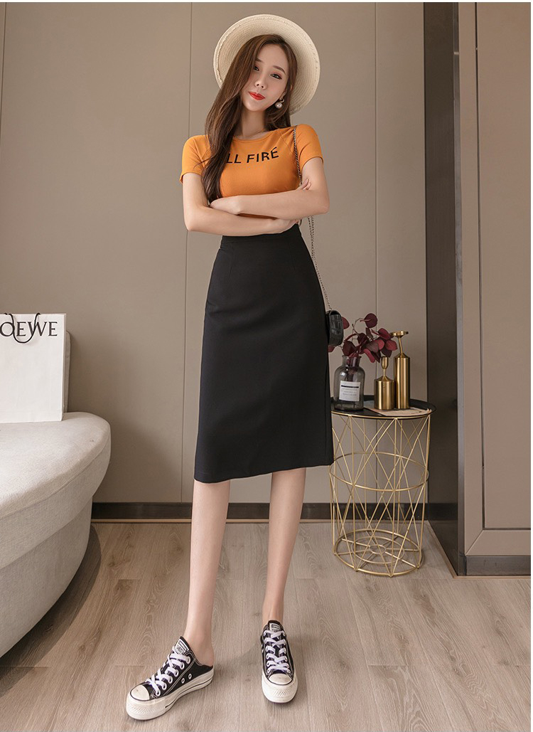 Chân váy chữ a dáng dài chân váy a trẻ trung dài a60cm