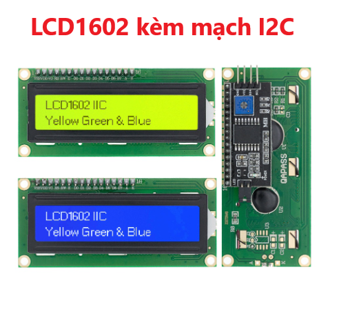 Màn hình lcd 1602 2004 5v xanh lá, xanh dương có đèn nền - kèm i2c