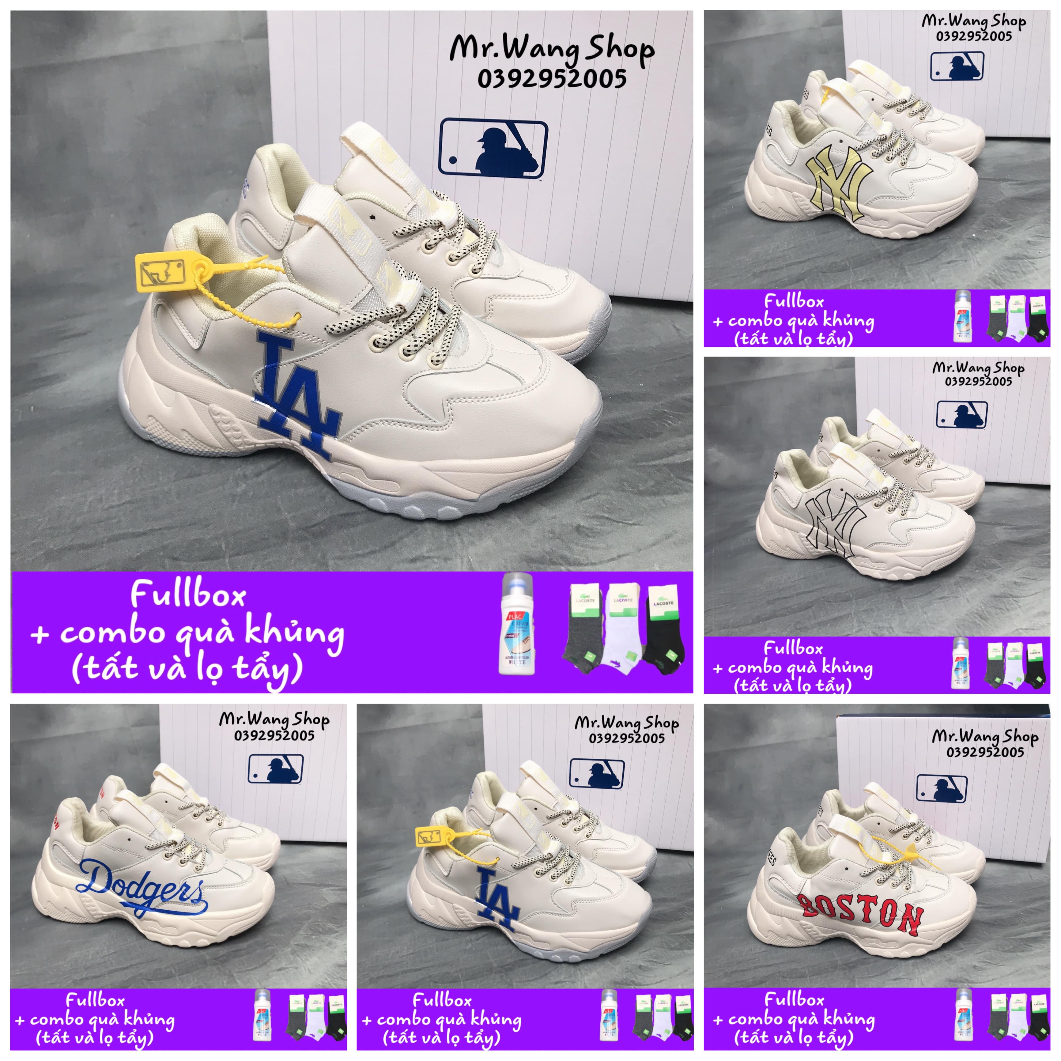 [Fullbox + Combo quà khủng] Giày thể thao nam nữ MLB Hàn Quốc.Hot 2022